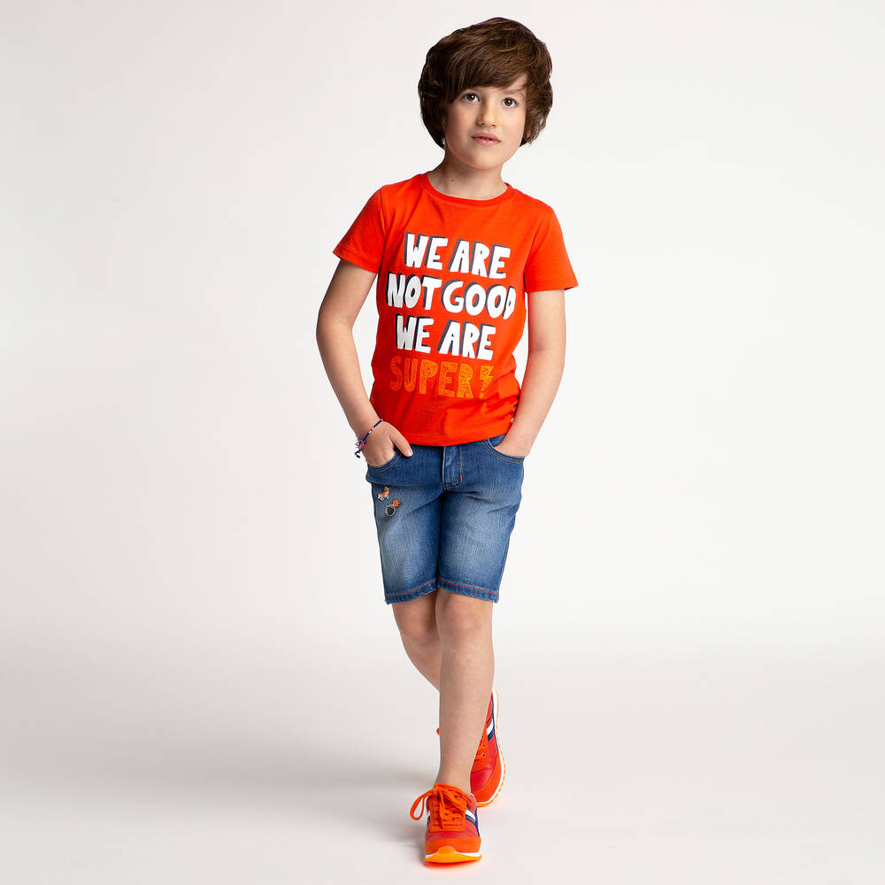 بيلي باندت-تيشيرت قطن لون برتقالي للأولاد | Childrensalon Outlet