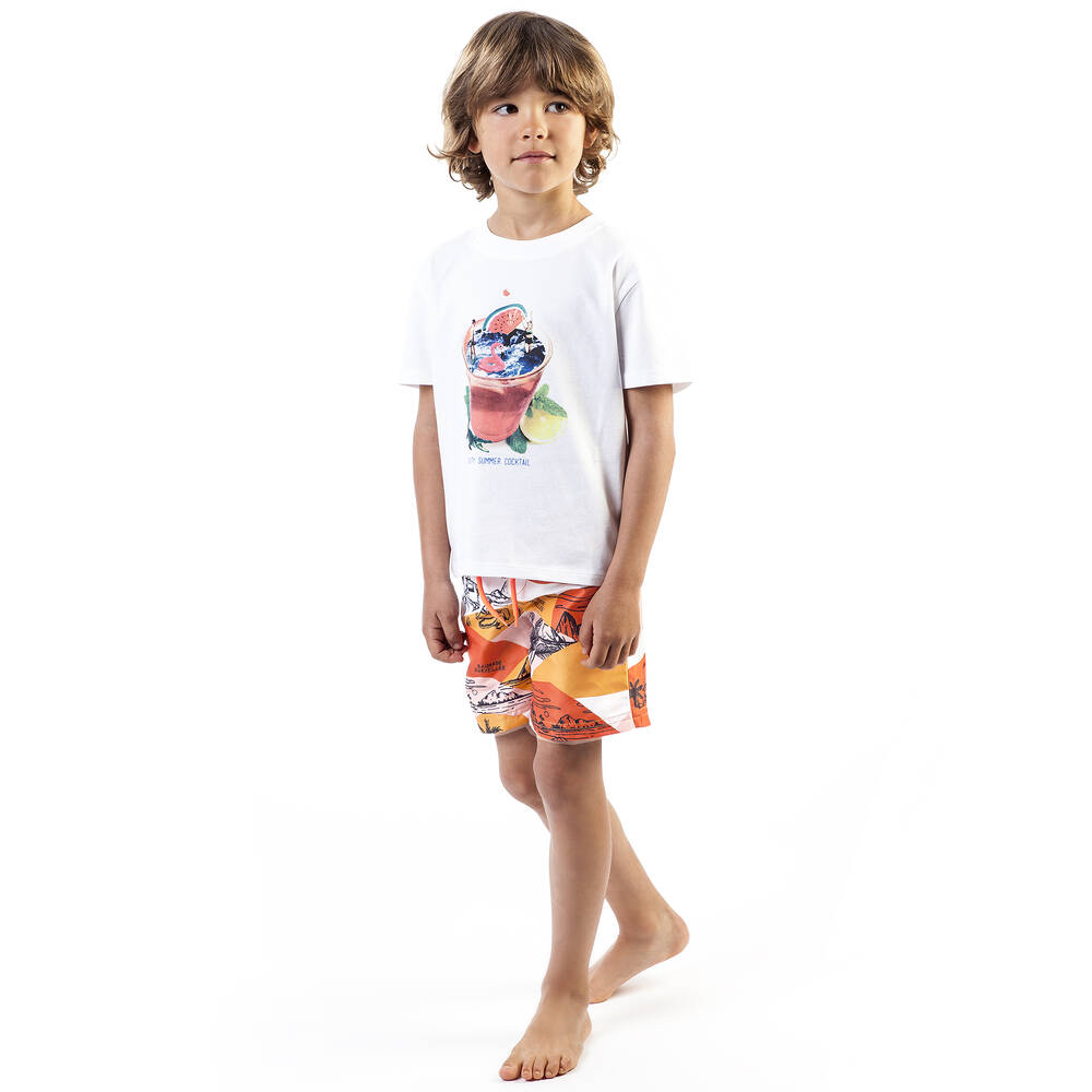 بيلي باندت-شورت سباحة لون برتقالي للأولاد | Childrensalon Outlet