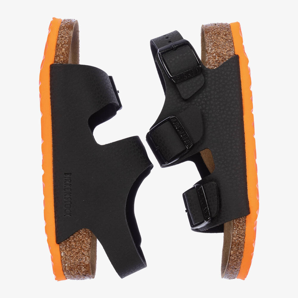Birkenstock-Boys Black Milano Sandals | Childrensalon Outlet