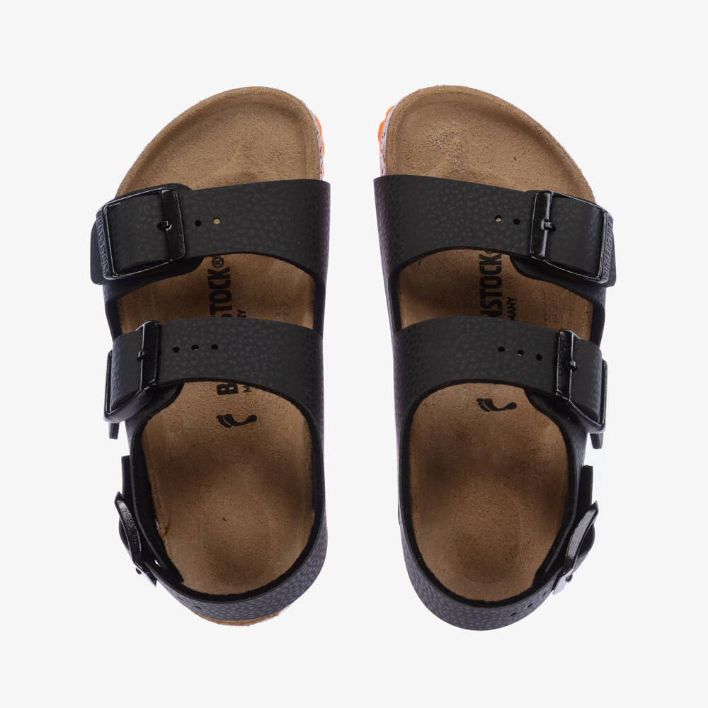 Birkenstock-Boys Black Milano Sandals | Childrensalon Outlet