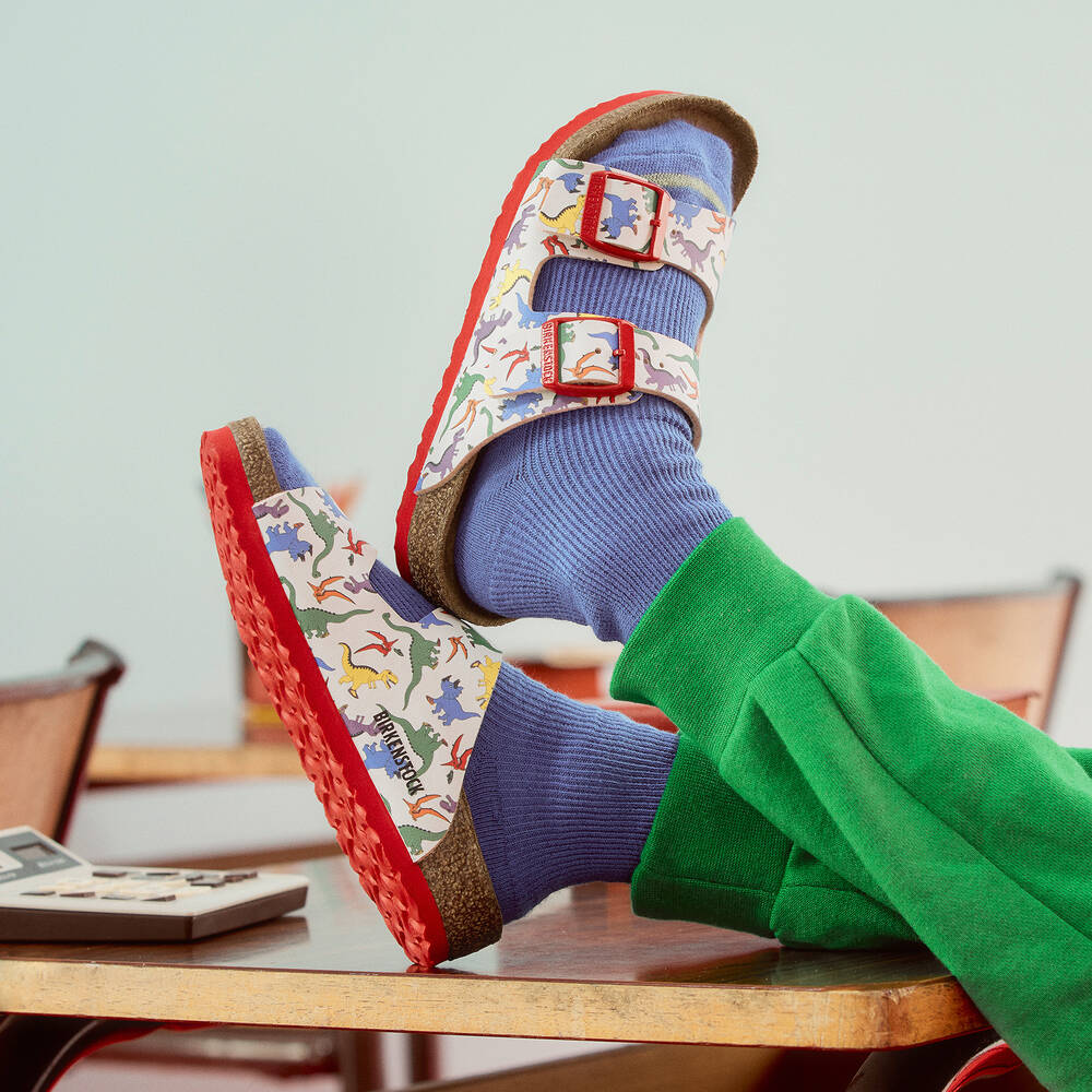 Birkenstock Boys Dinosaur Print Sandals Childrensalon Outlet