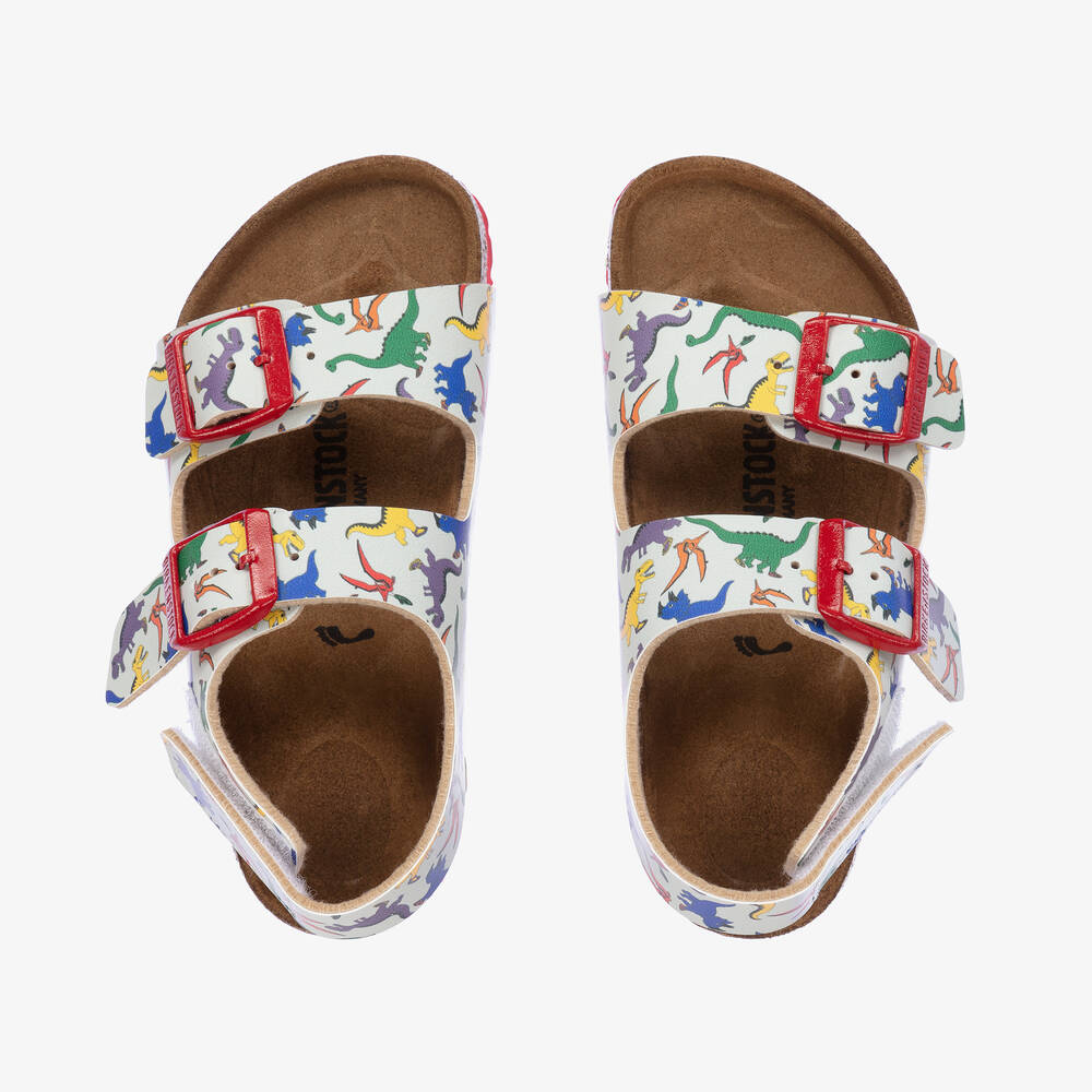 Birkenstock - صندل جلد صناعي لون أبيض للأولاد  | Childrensalon