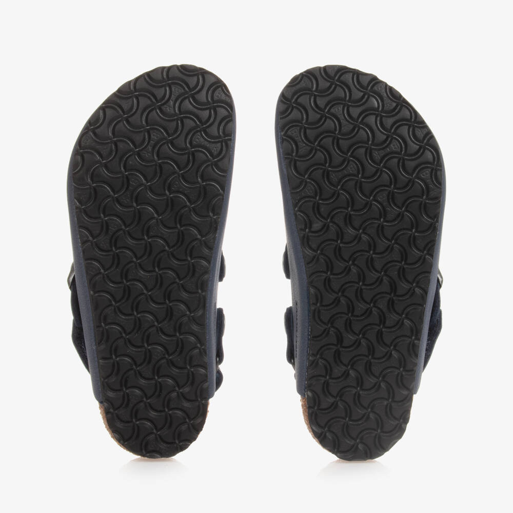 Birkenstock-Boys Grey-Blue Faux Leather Clog Sandals | Childrensalon Outlet