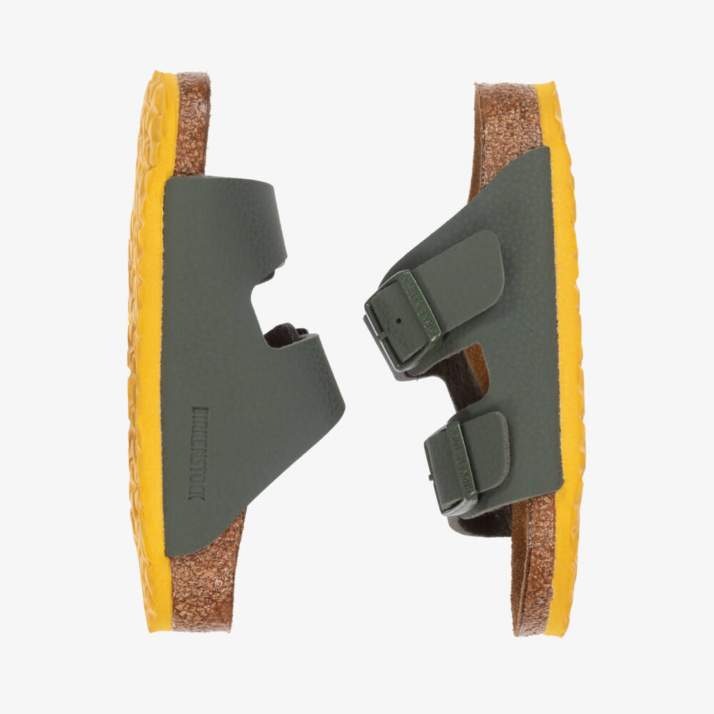 Birkenstock-Boys Khaki Green Sole Sandals | Childrensalon Outlet
