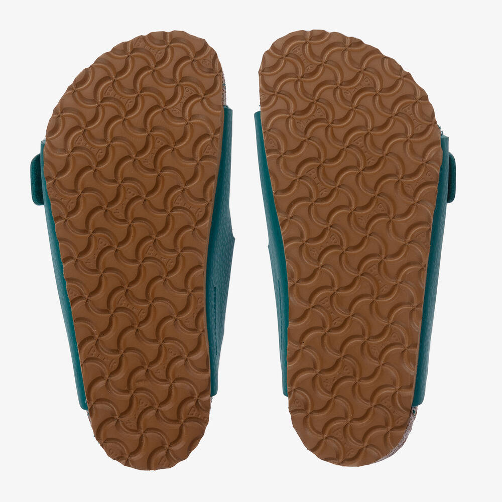 Birkenstock Boys Teal Blue Faux Leather Sandals