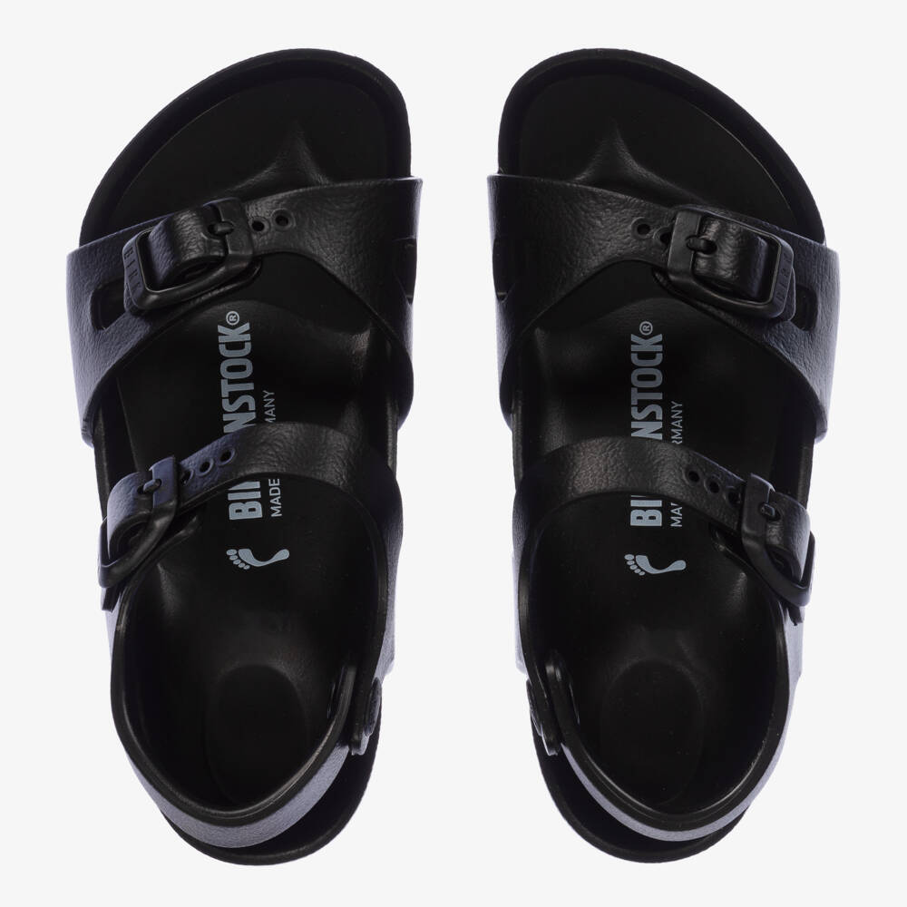 Birkenstock-Girls Black Double Buckle Sandals | Childrensalon Outlet