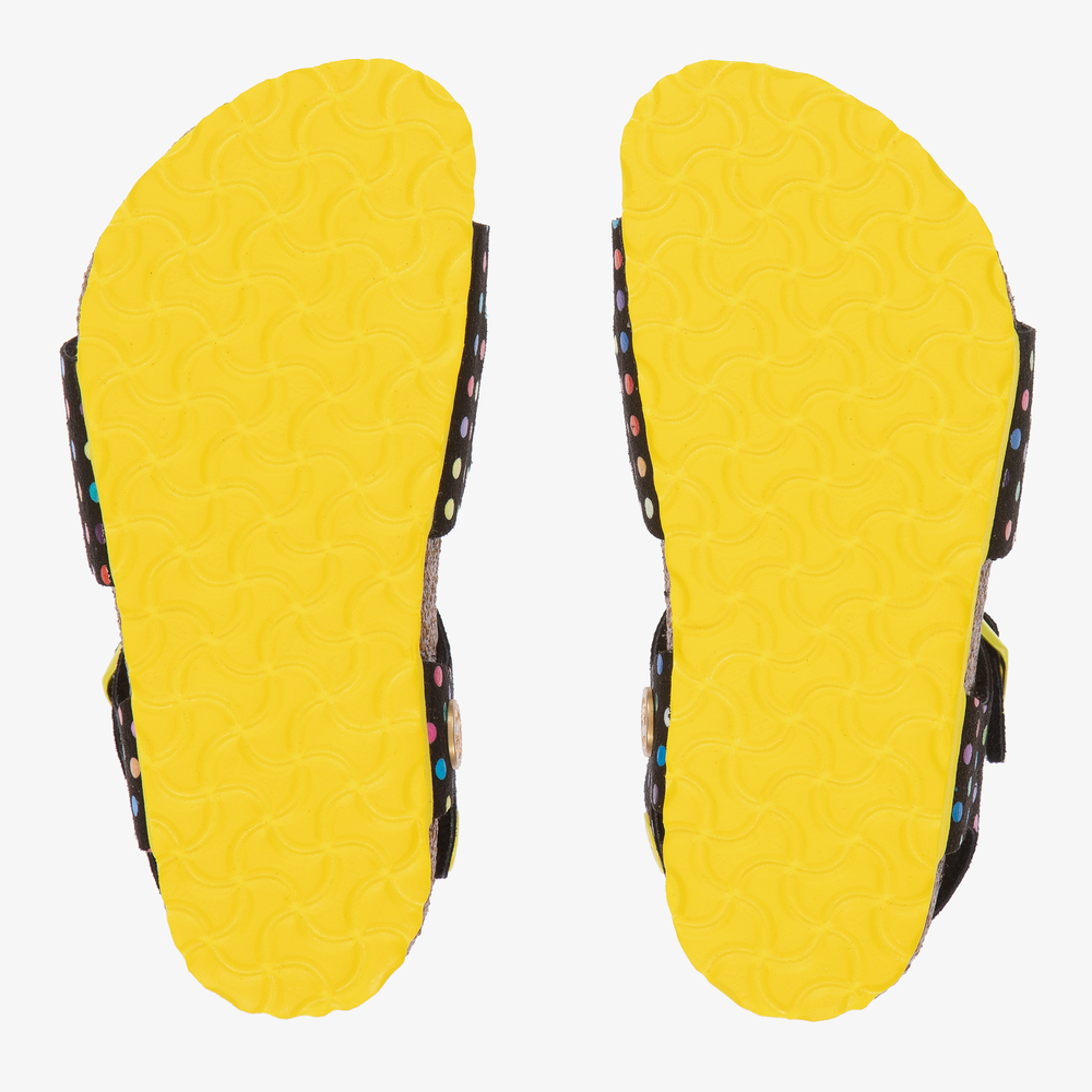 Birkenstock-Girls Black Polka Dot Sandals | Childrensalon Outlet