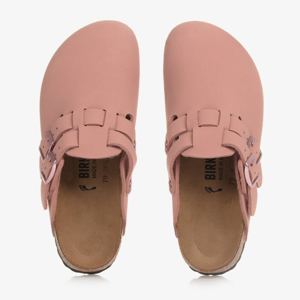 Birkenstock-صندل كلوغ جلد صناعي لون زهري للبنات | Childrensalon Outlet