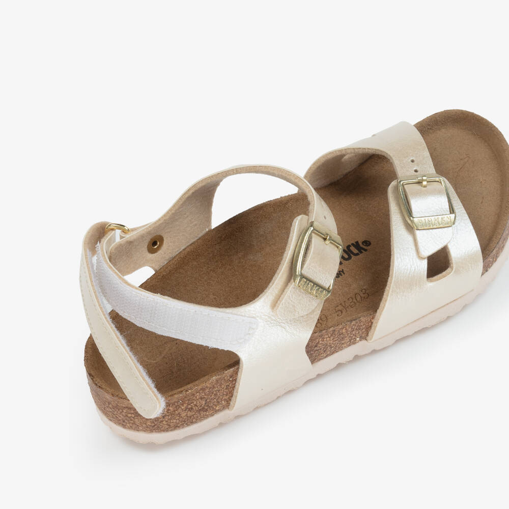Birkenstock-Girls Ivory Graceful Sandals | Childrensalon Outlet