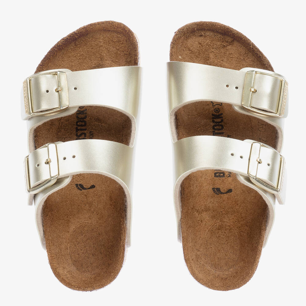 Birkenstock - Goldfarbene Sandalen mit Schnallen in Metallic-Optik für Mädchen | Childrensalon