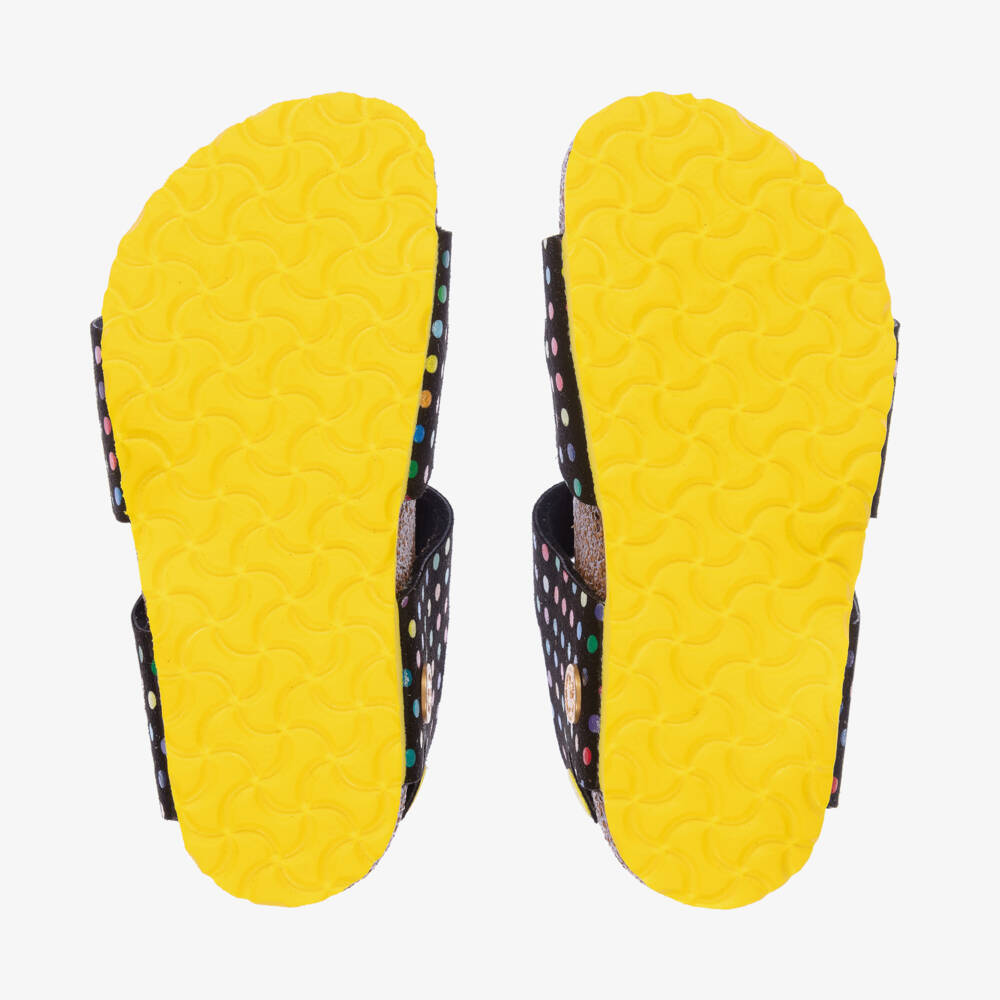 Birkenstock-Girls Polka Dot Black Sandals | Childrensalon Outlet