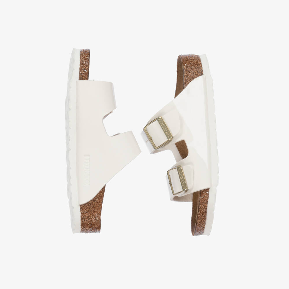 Birkenstock-Girls White Patent Faux Leather Sandals | Childrensalon Outlet