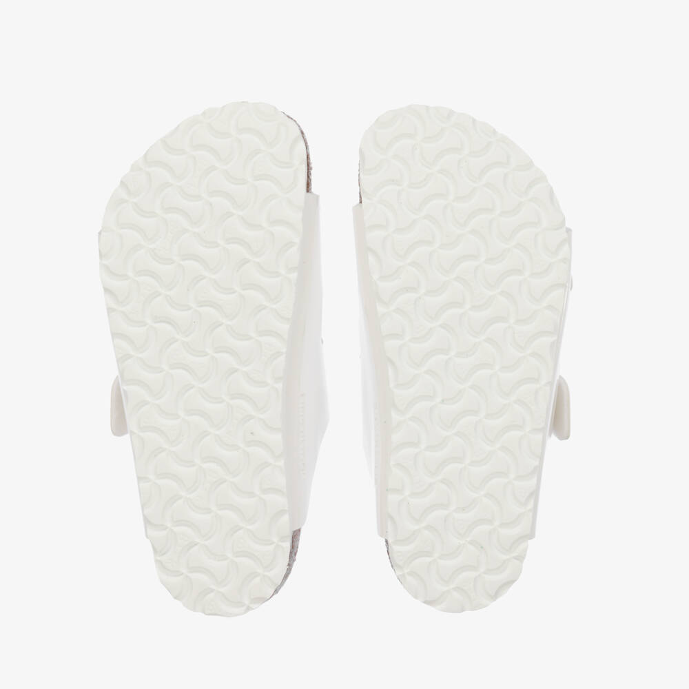 Birkenstock-Girls White Patent Faux Leather Sandals | Childrensalon Outlet