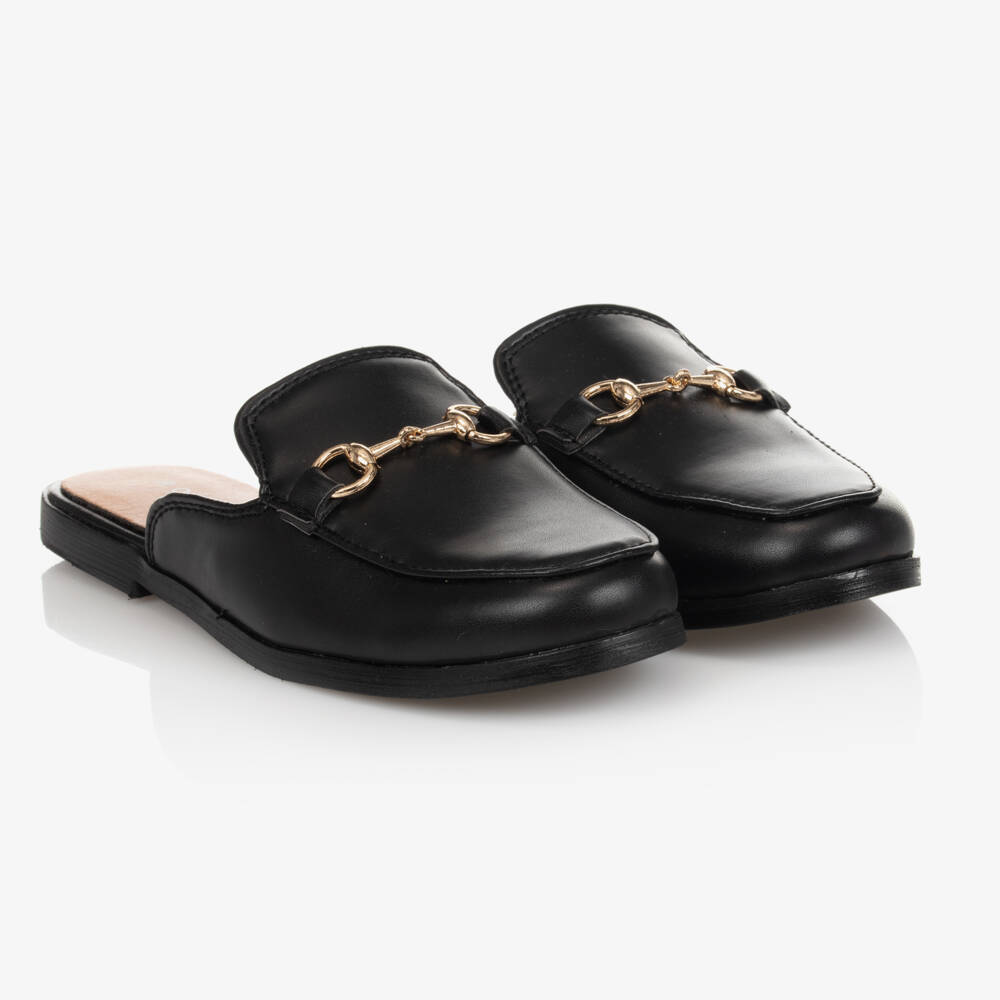 Romano-Black Backless Loafer Shoes | Childrensalon Outlet