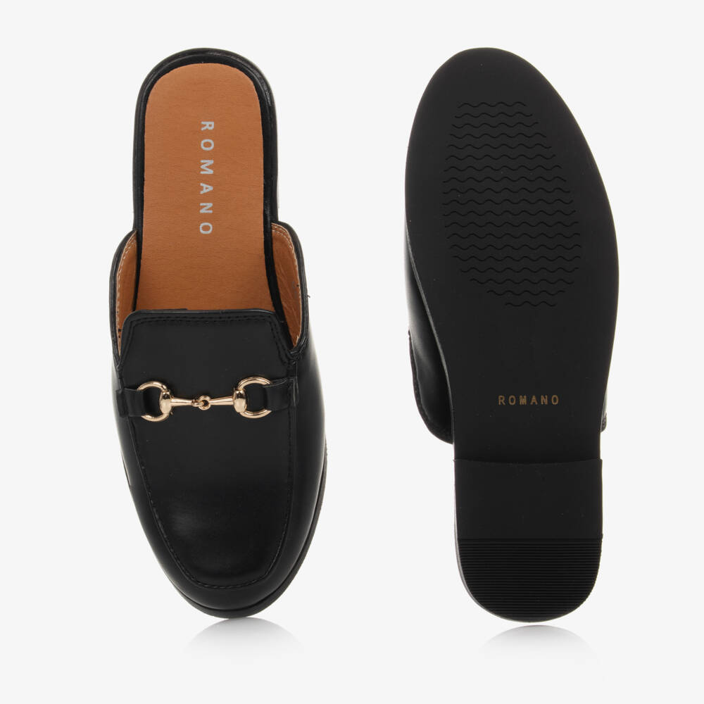 Romano-Black Backless Loafer Shoes | Childrensalon Outlet