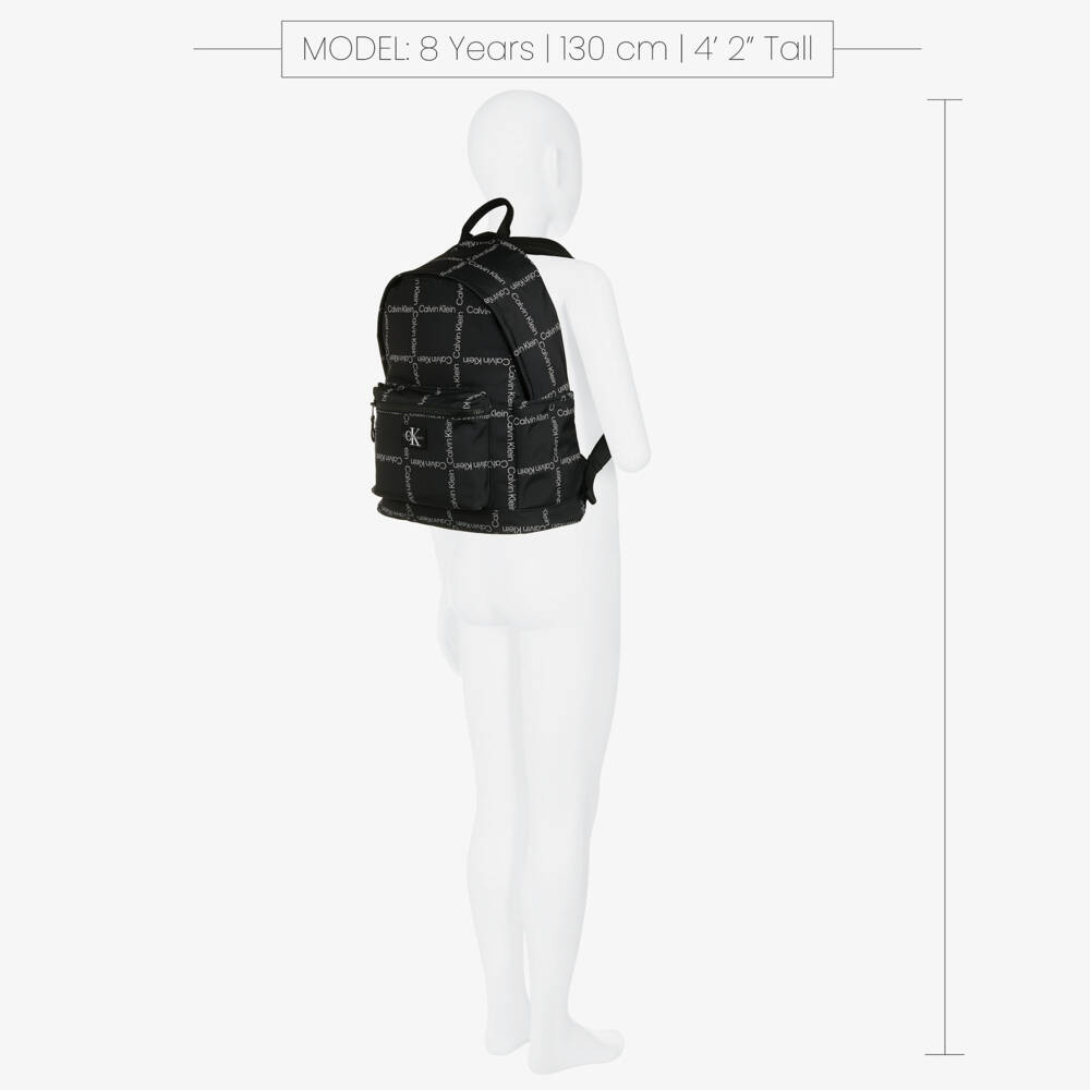 Calvin Klein-Black Canvas CK Logo Backpack (40cm) | Childrensalon Outlet