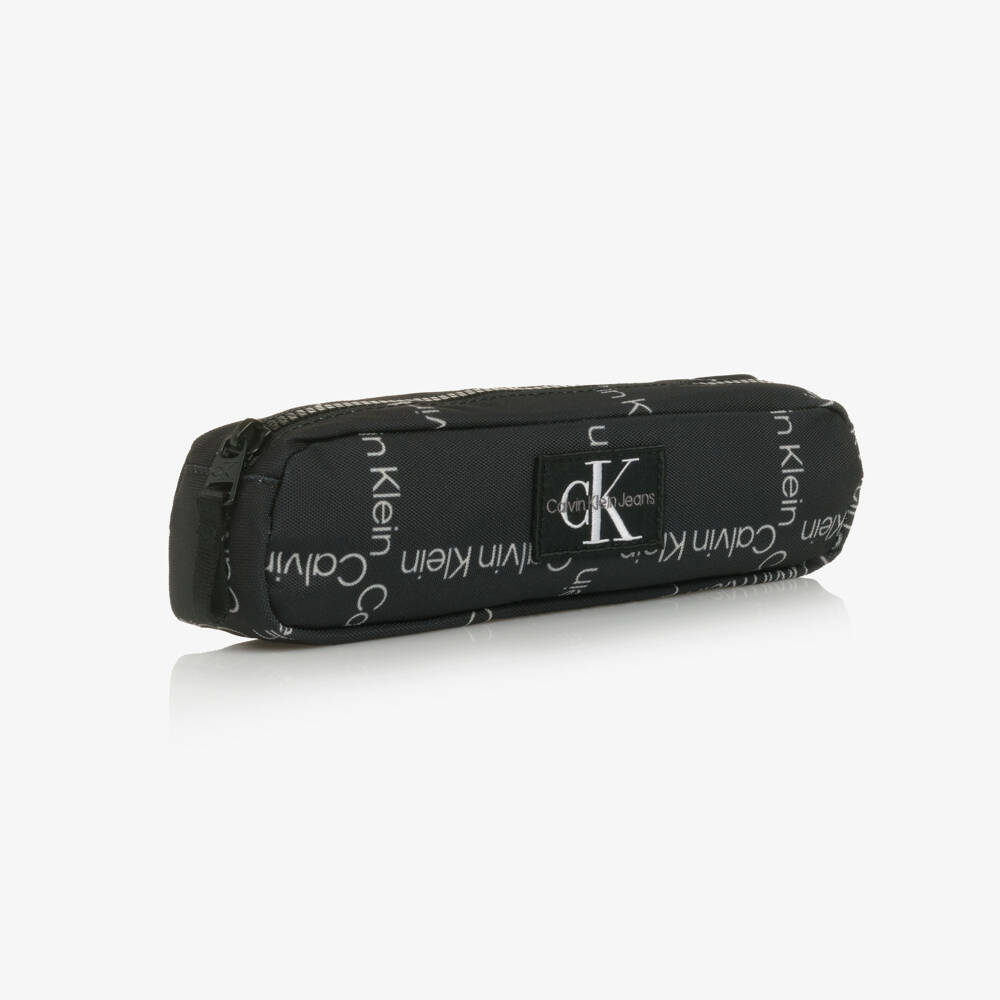 Calvin Klein-Black Canvas CK Logo Pencil Case (23cm) | Childrensalon Outlet