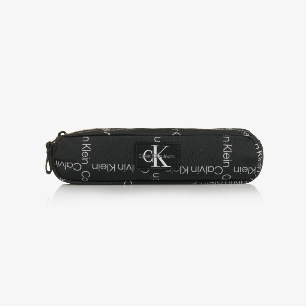Calvin Klein-Black Canvas CK Logo Pencil Case (23cm) | Childrensalon Outlet
