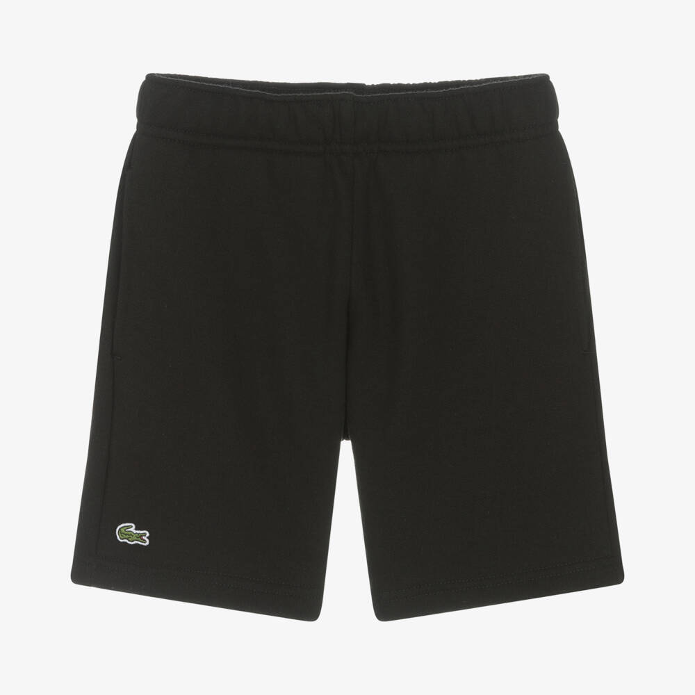 Lacoste-Black Cotton Crocodile Shorts | Childrensalon Outlet
