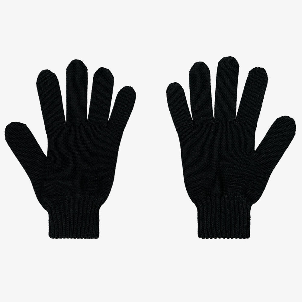 Tommy Hilfiger-Black Cotton Knit Flag Gloves | Childrensalon Outlet