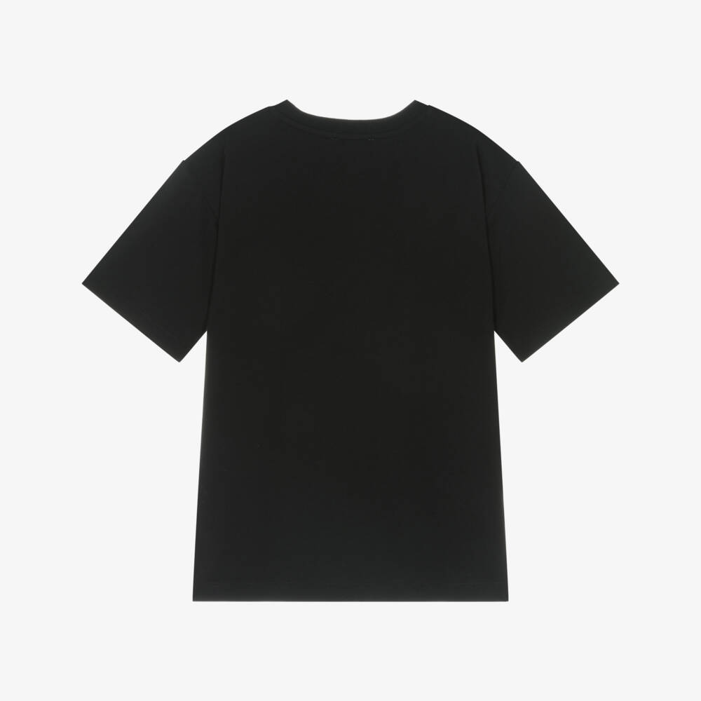 Moschino-Black Cotton Musical Bear Print T-Shirt | Childrensalon Outlet