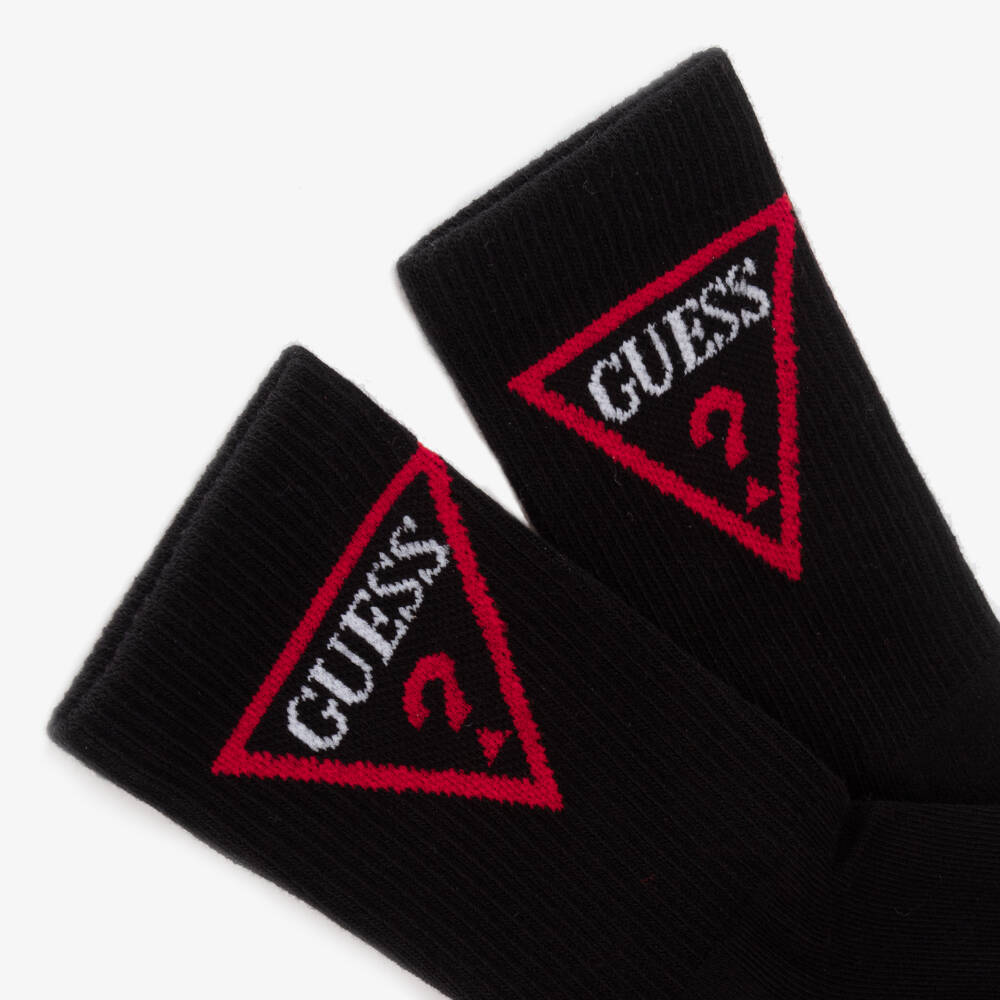 Guess-Black Cotton Triangle Socks | Childrensalon Outlet