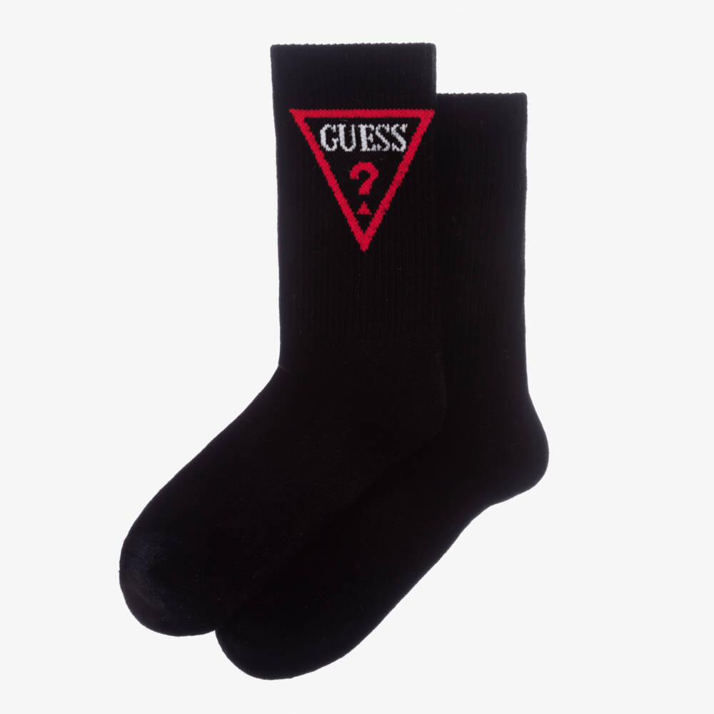 Guess-Black Cotton Triangle Socks | Childrensalon Outlet