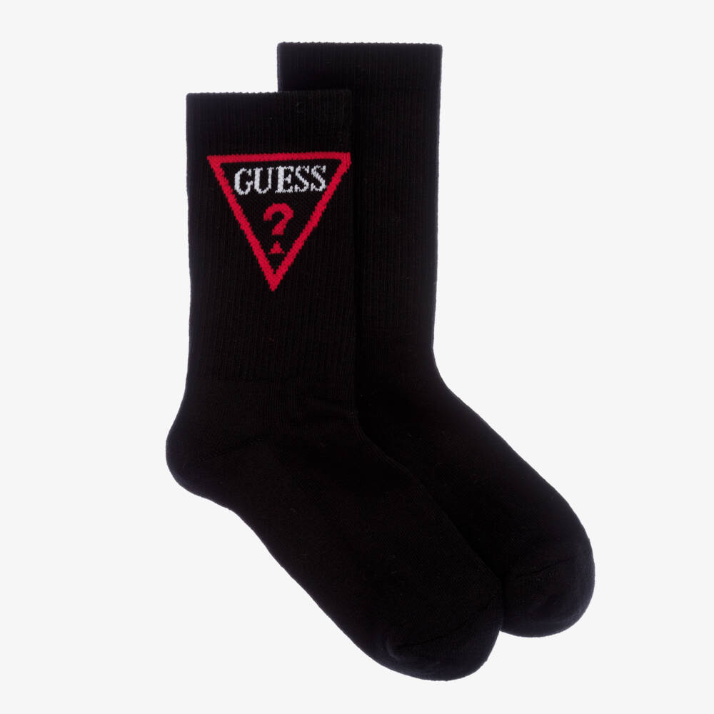 Guess-Black Cotton Triangle Socks | Childrensalon Outlet