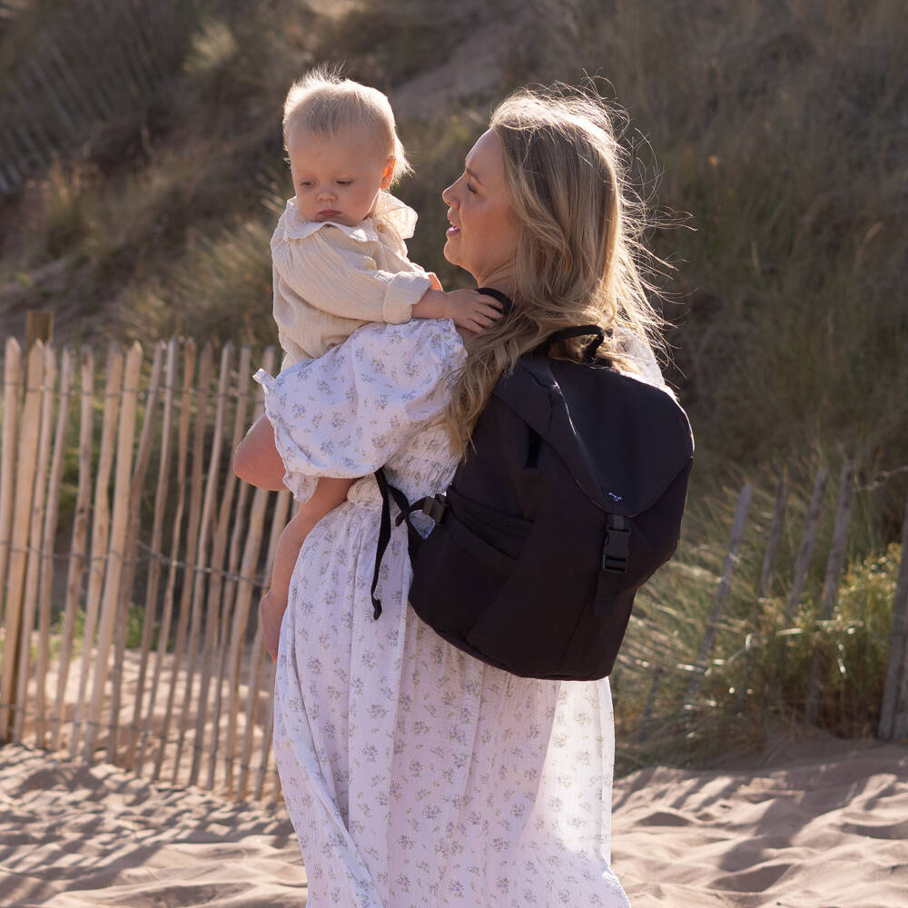 Storksak-Black Eco Backpack Changing Bag (34cm) | Childrensalon Outlet