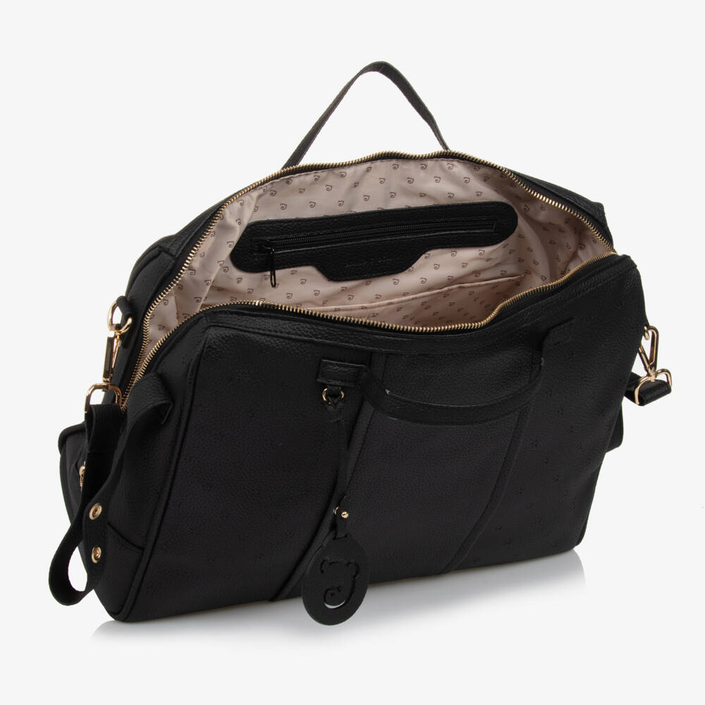 Pasito a Pasito-Black Faux Leather Changing Bag (38cm) | Childrensalon Outlet