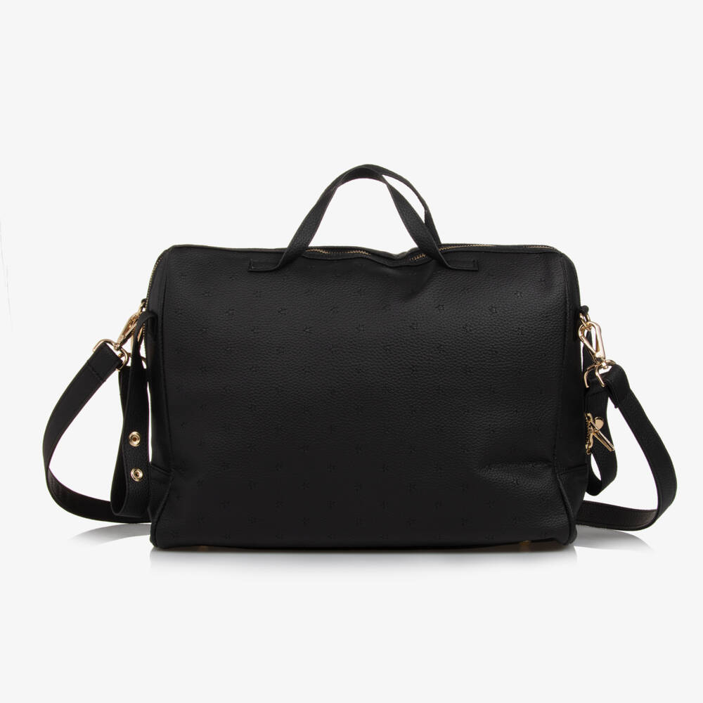 Pasito a Pasito-Black Faux Leather Changing Bag (38cm) | Childrensalon Outlet