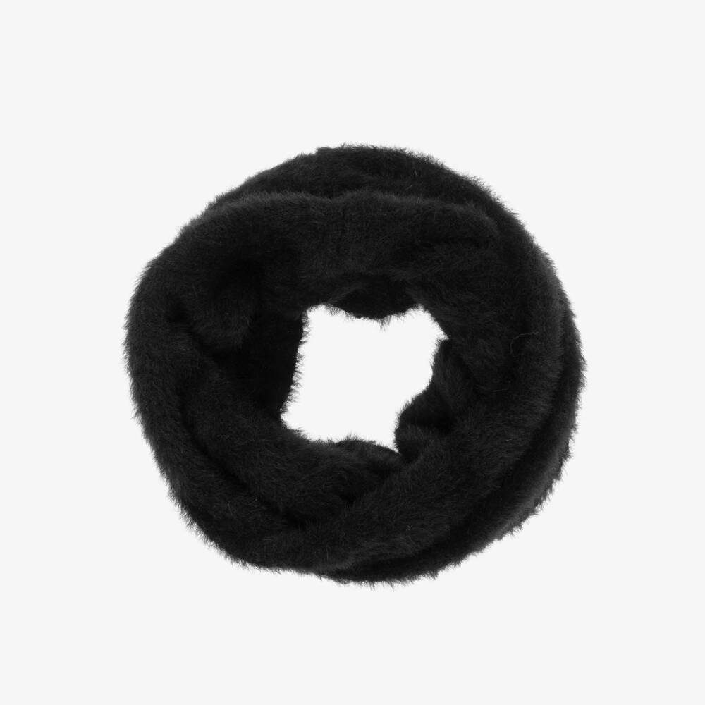 Jamiks-Black Fluffy Knitted Snood | Childrensalon Outlet