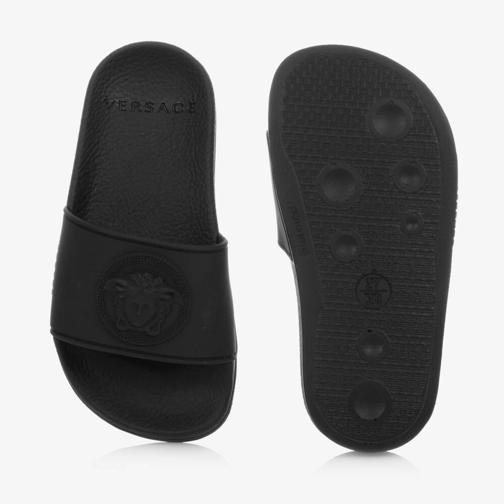 Versace-Black Medusa Sliders | Childrensalon Outlet