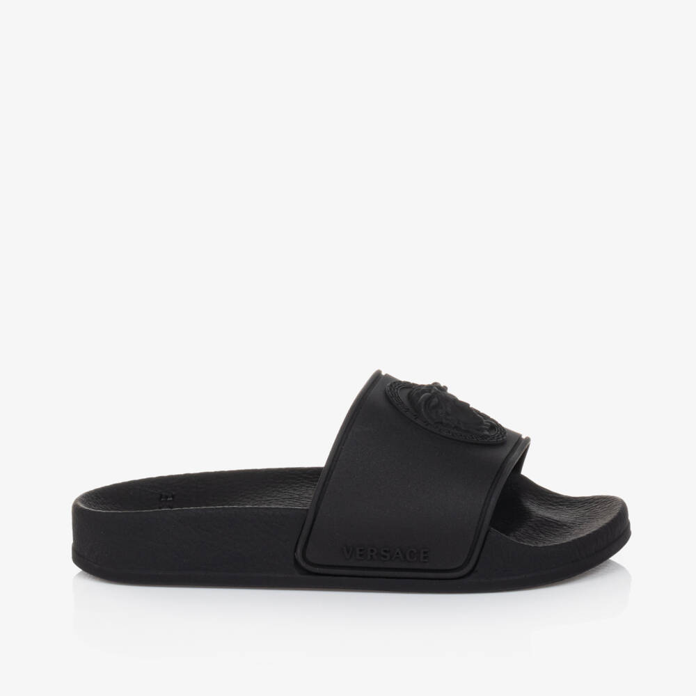 Versace-Black Medusa Sliders | Childrensalon Outlet