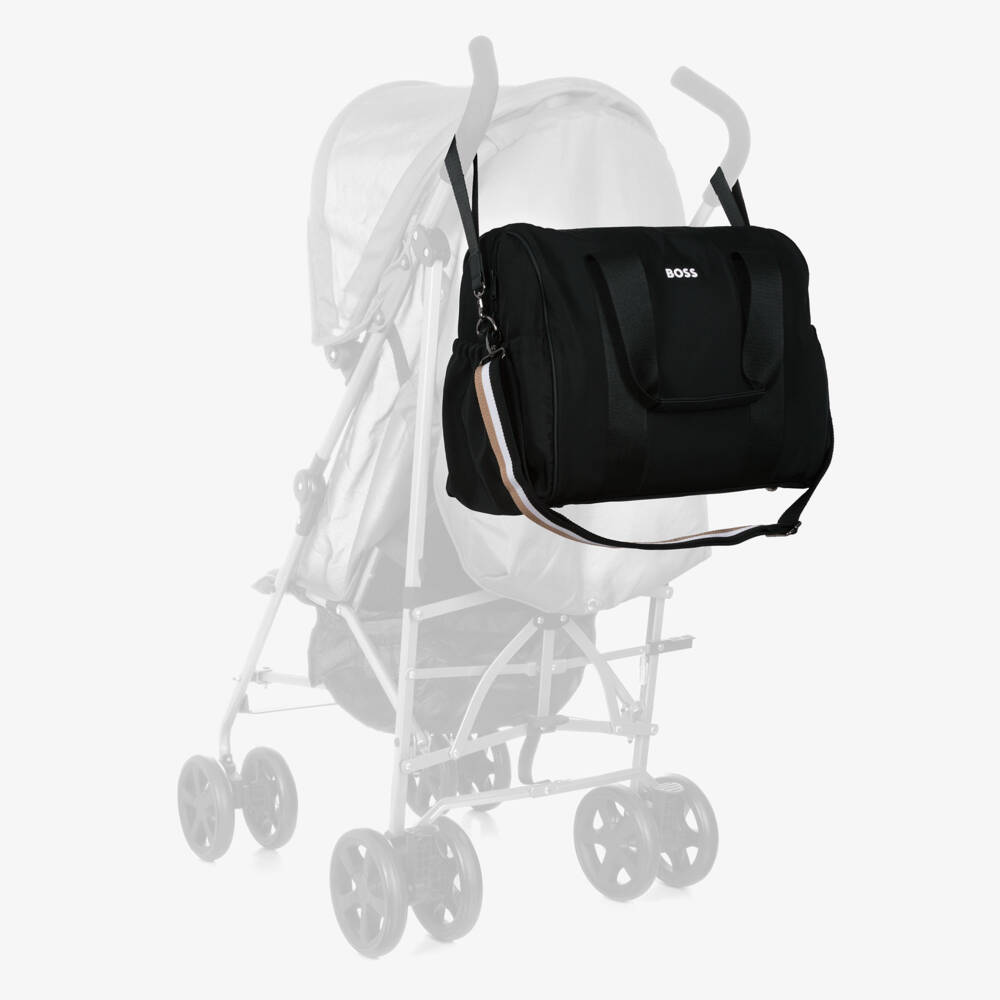 BOSS-Black Overnight Changing Bag with Logo Strap (38cm) | Childrensalon Outlet