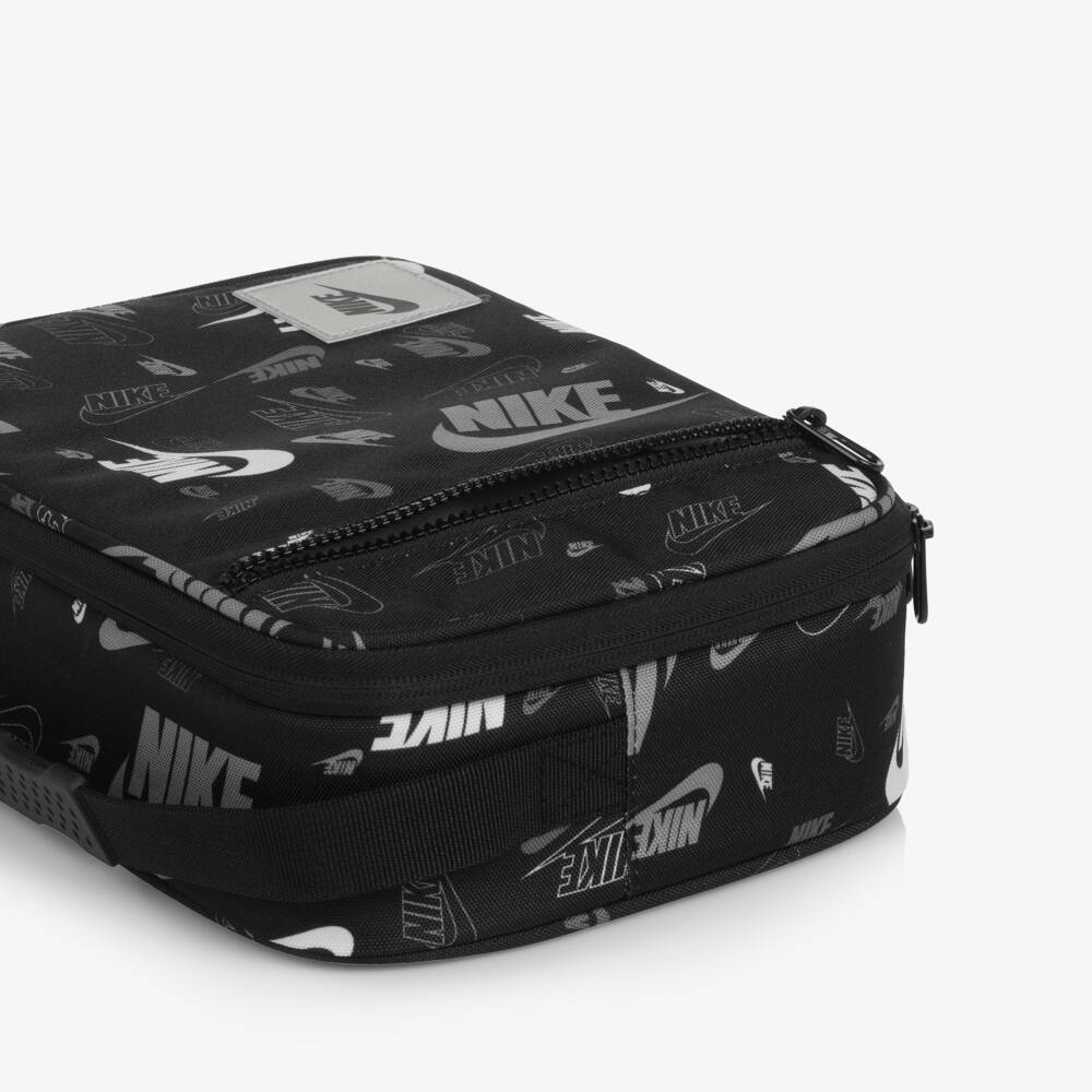 Nike-Black Swoosh Logo Print Lunch Bag (27cm) | Childrensalon Outlet