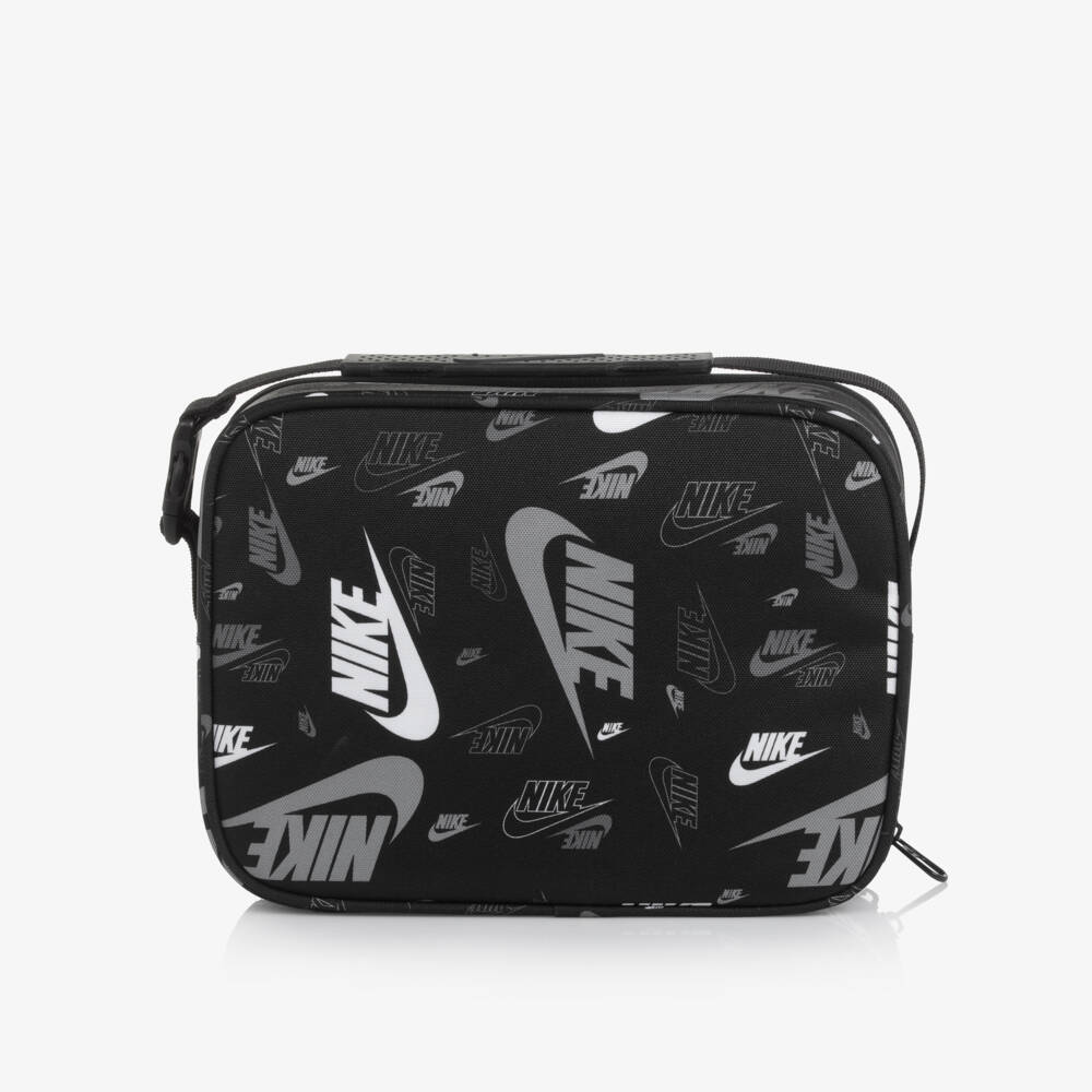 Nike-Black Swoosh Logo Print Lunch Bag (27cm) | Childrensalon Outlet