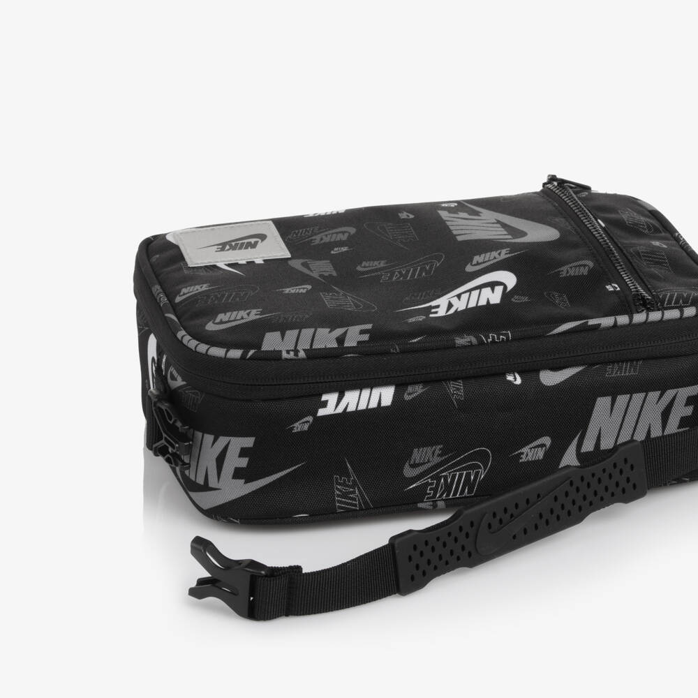 Nike-Black Swoosh Logo Print Lunch Bag (27cm) | Childrensalon Outlet