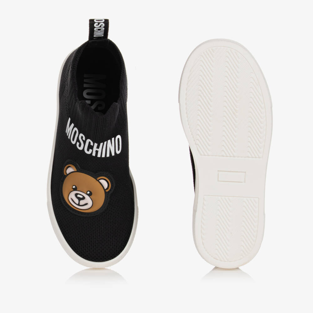 Moschino Кид-Тин-Black Teddy Bear Sock Trainers | Childrensalon Outlet