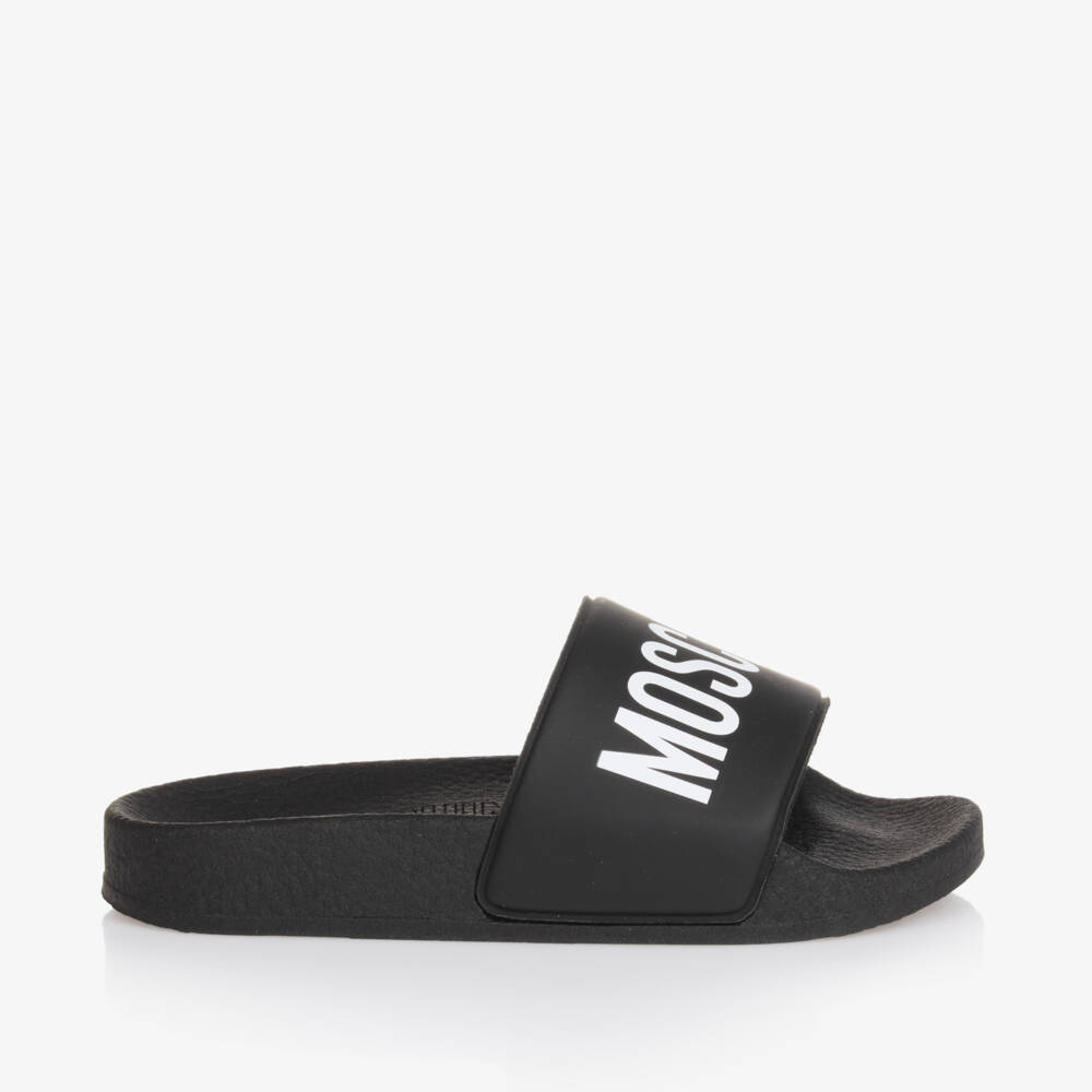 Moschino Кид-Тин-Black & White Sliders | Childrensalon Outlet