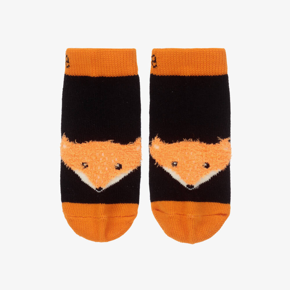 Blade & Rose - Black Cotton Fox Fluffy Socks | Childrensalon