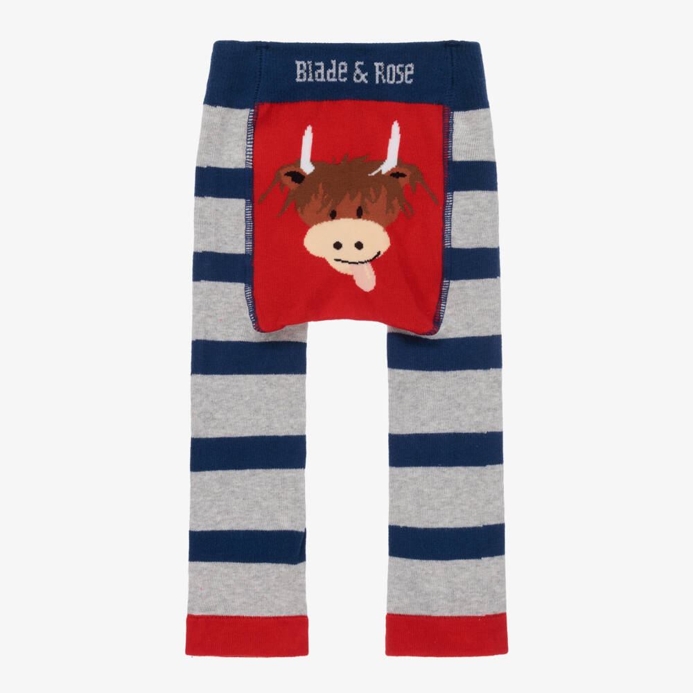 Blade & Rose-Blue & Grey Highland Cow Leggings | Childrensalon Outlet