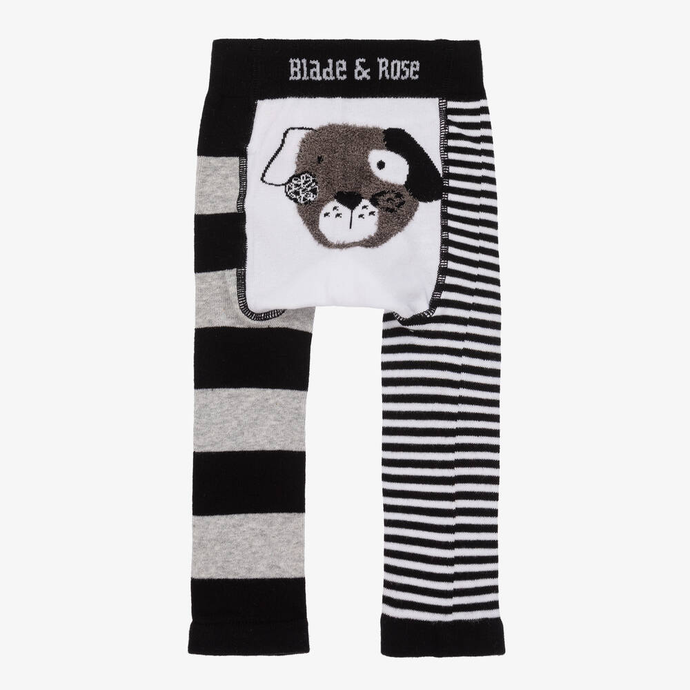 Blade & Rose - Boys Black Striped Griff The Dog Leggings | Childrensalon