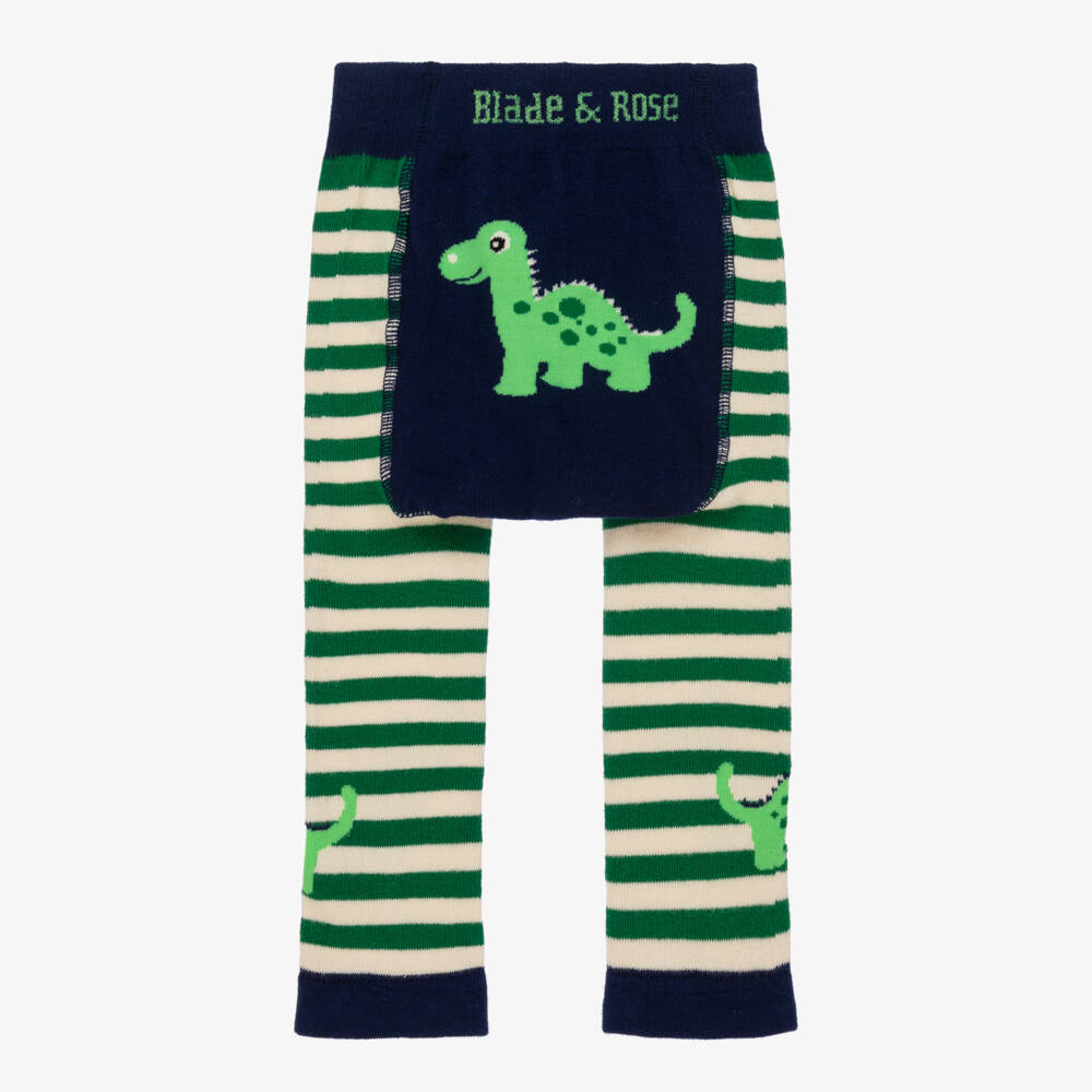Blade & Rose-Boys Blue Dinosaur Knit Leggings | Childrensalon Outlet