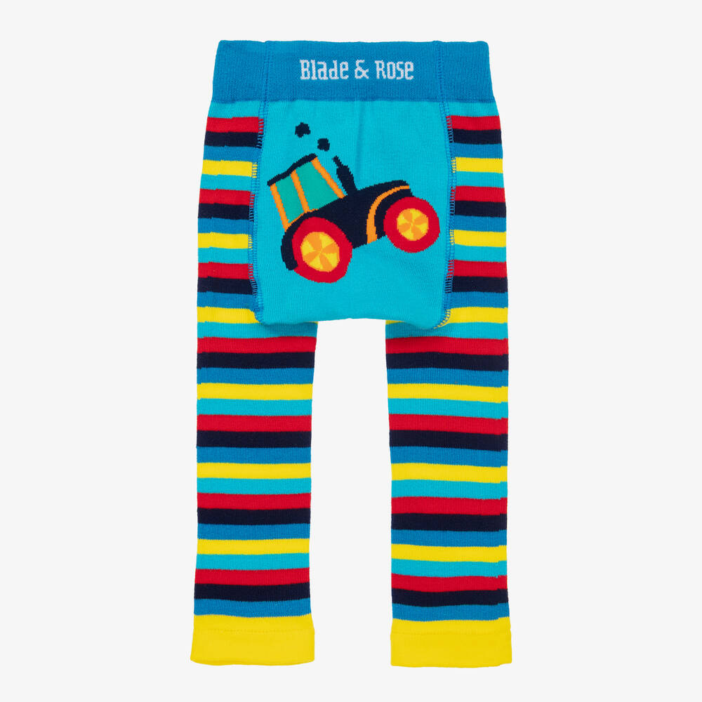 Blade & Rose - Boys Blue Farmyard Tractor Leggings | Childrensalon