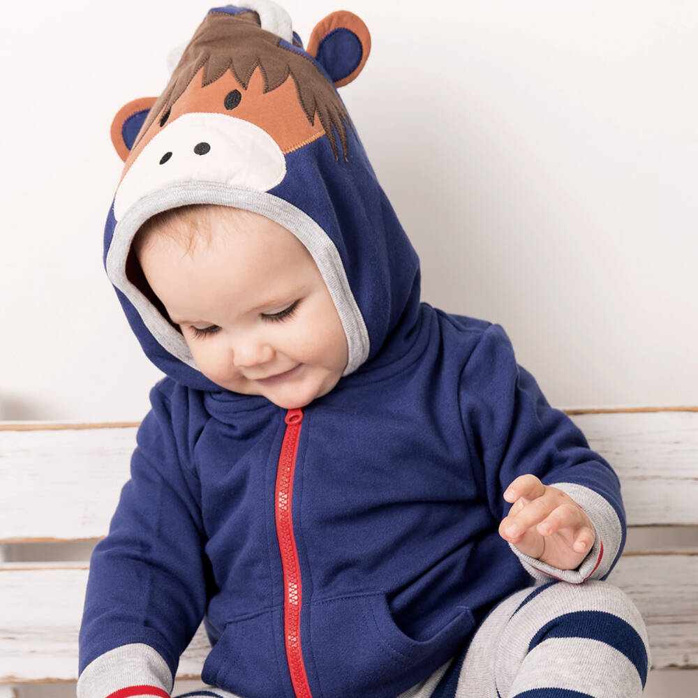 Blade & Rose-Boys Cozy Blue Cow Hoodie | Childrensalon Outlet