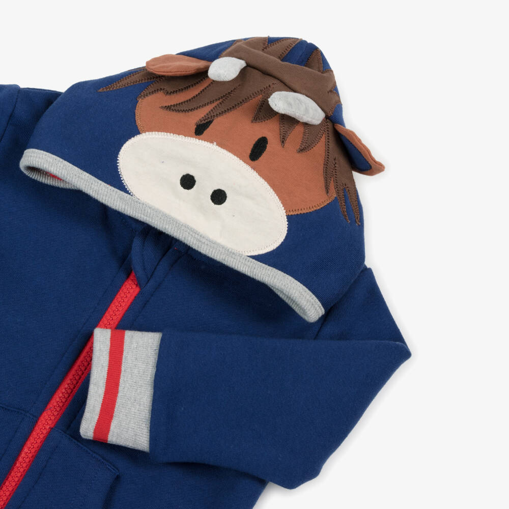 Blade & Rose-Boys Cozy Blue Cow Hoodie | Childrensalon Outlet