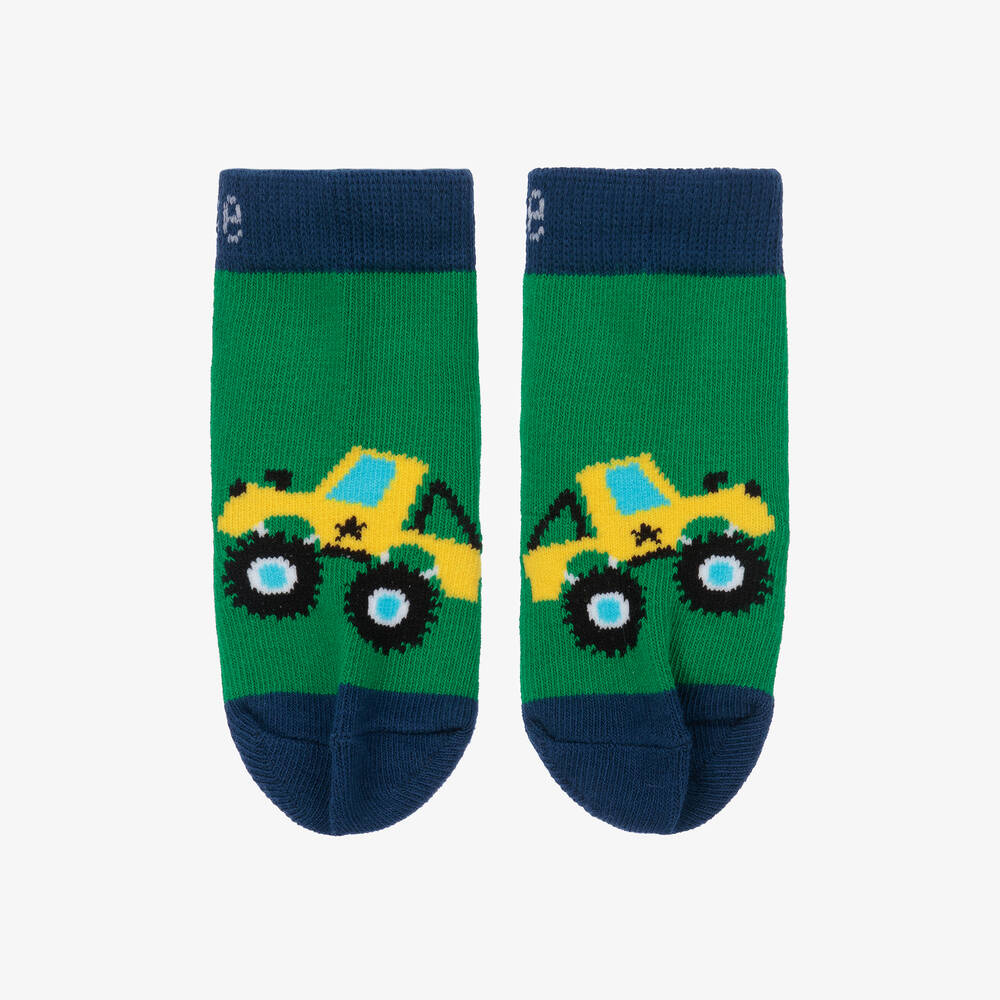 Blade & Rose - Boys Green Monster Truck Socks | Childrensalon