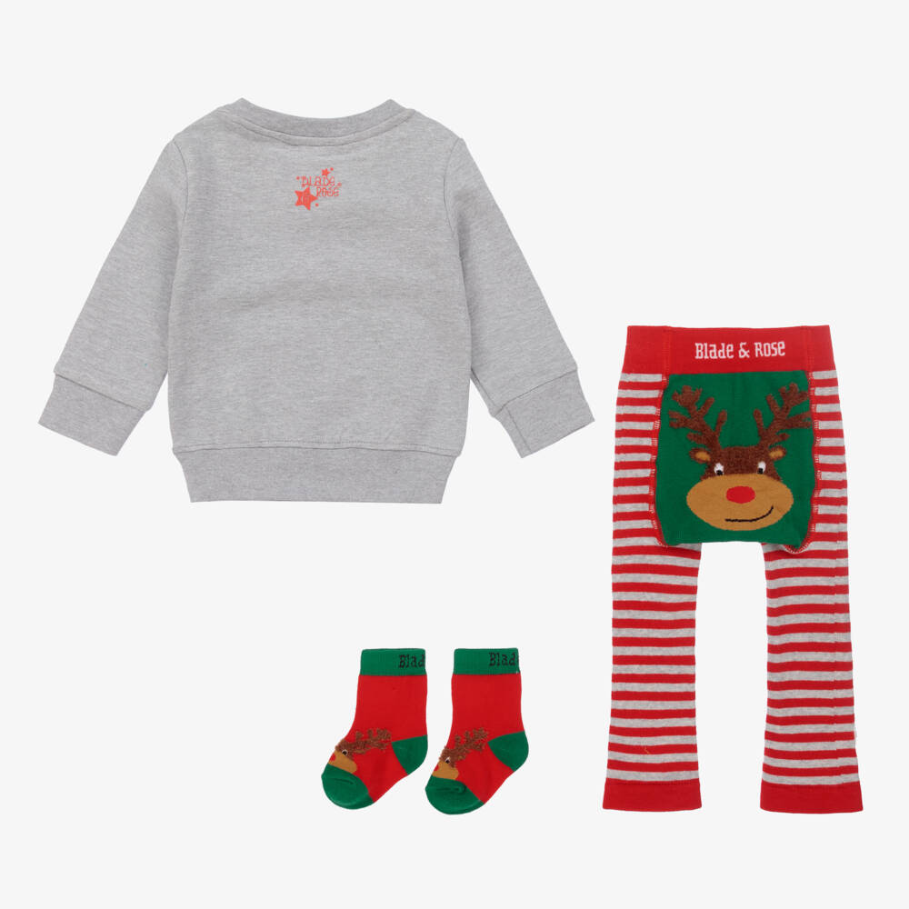 Blade & Rose-Festive Grey and Red Outfit Set | Childrensalon Outlet