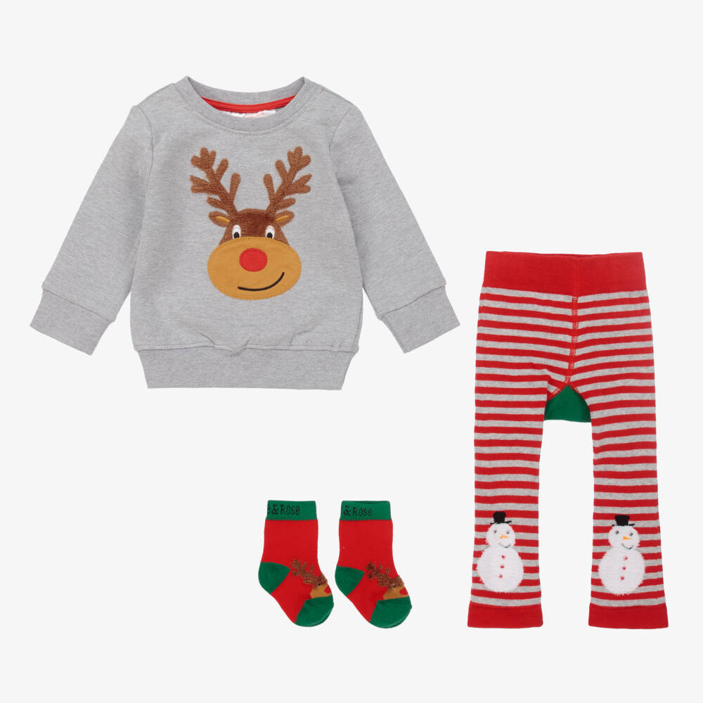 Blade & Rose-Festive Grey and Red Outfit Set | Childrensalon Outlet